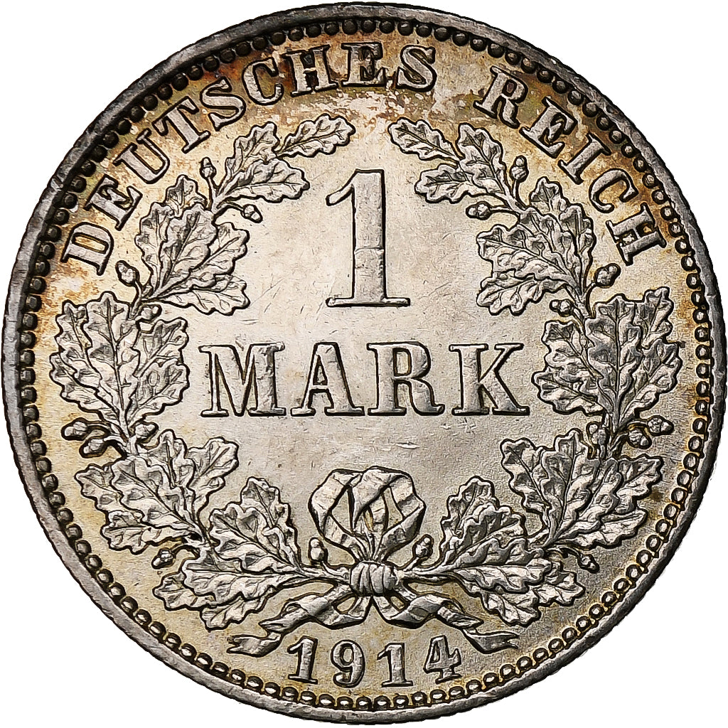 GERMANY - EMPIRE, Wilhelm II, Mark, 1914, Muldenhütten, Silver, MS(60-62)