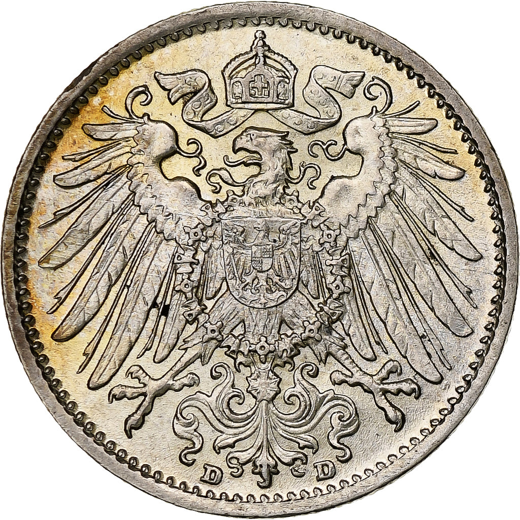 GERMANY - EMPIRE, Wilhelm II, Mark, 1914, Munich, Silver, MS(60-62), KM:14