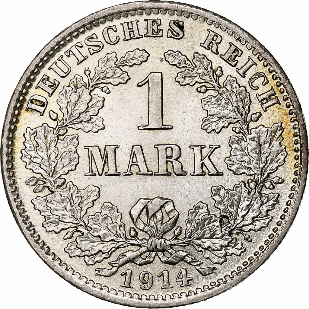 GERMANY - EMPIRE, Wilhelm II, Mark, 1914, Munich, Silver, MS(60-62), KM:14