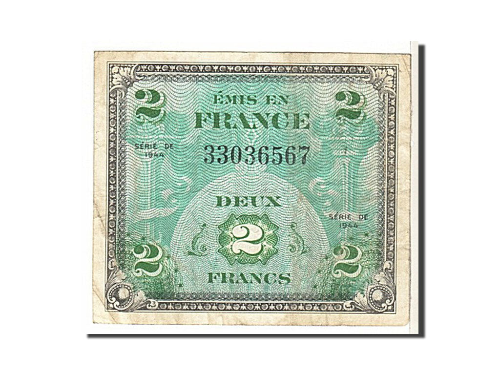Francia, 2 Francs, 1944 Flag/France, 1944, KM:114a, 1944, MB, Fayette:16.1