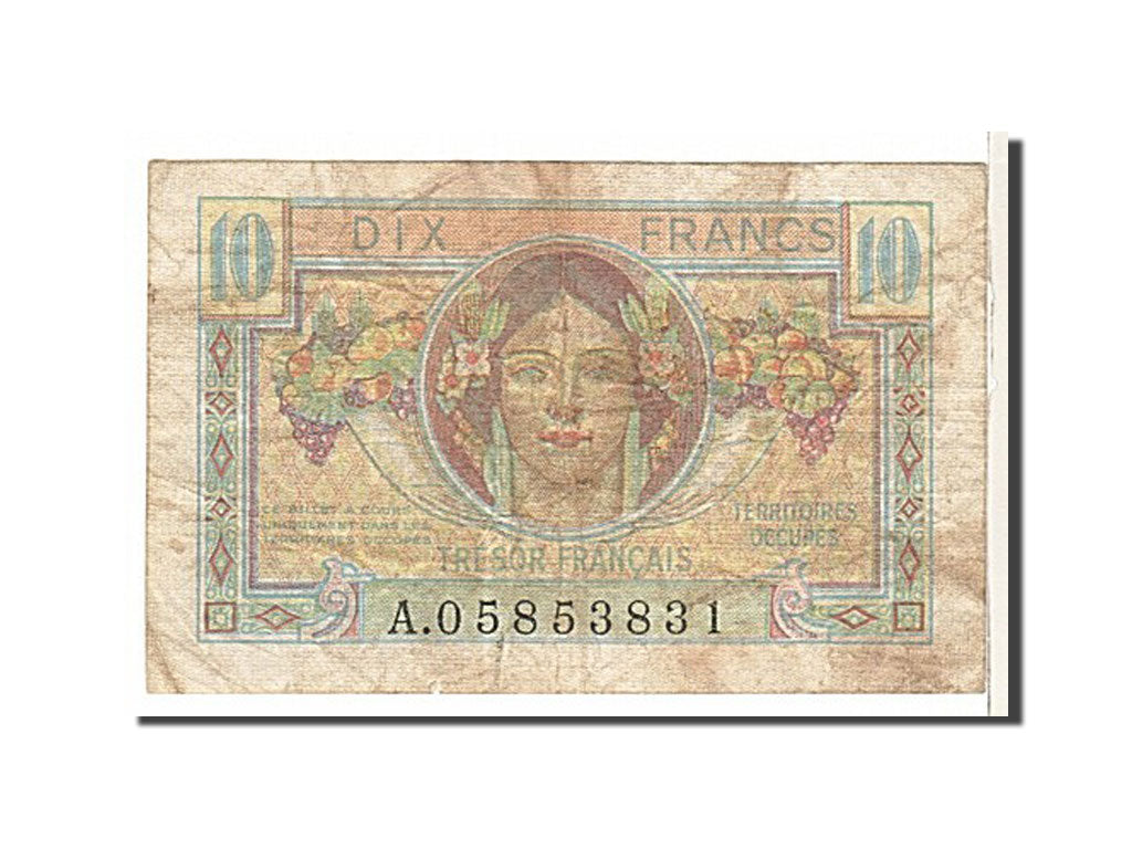 Billete, Francia, 10 Francs, 1947 French Treasury, 1947, RC, Fayette:30.1