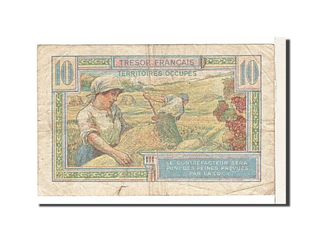 France, 10 Francs, 1947 French Treasury, 1947, KM #M7a, VG(8-10), A06797759,...