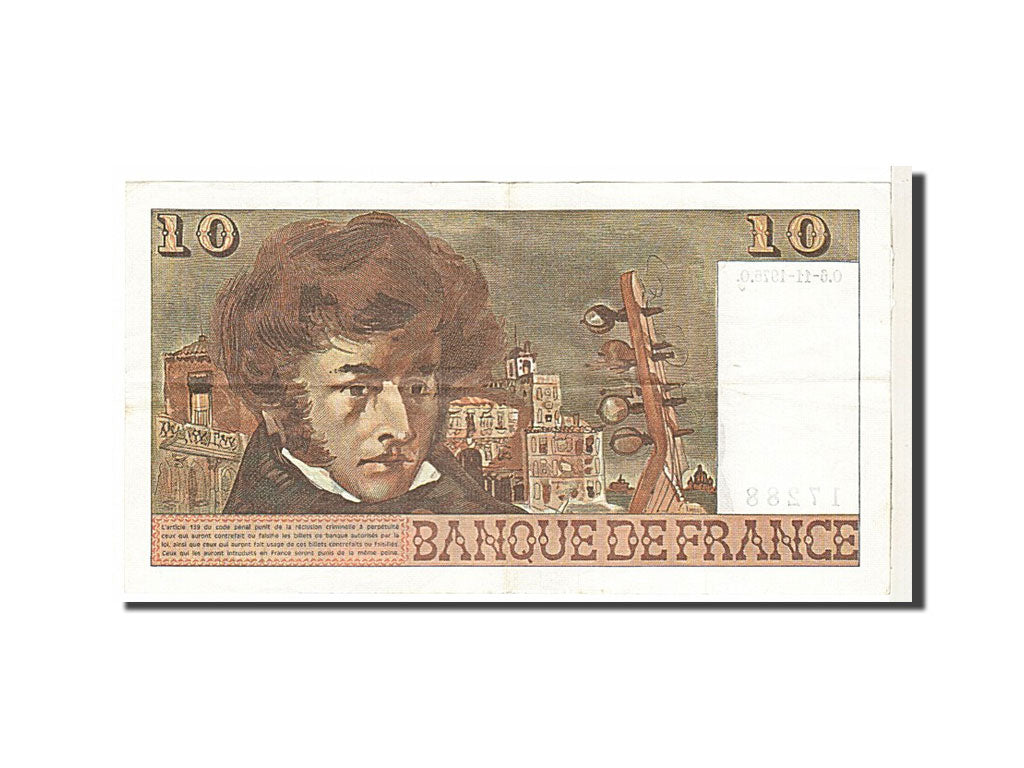 Banconote, Francia, 10 Francs, 10 F 1972-1978 ''Berlioz'', 1975, BB+