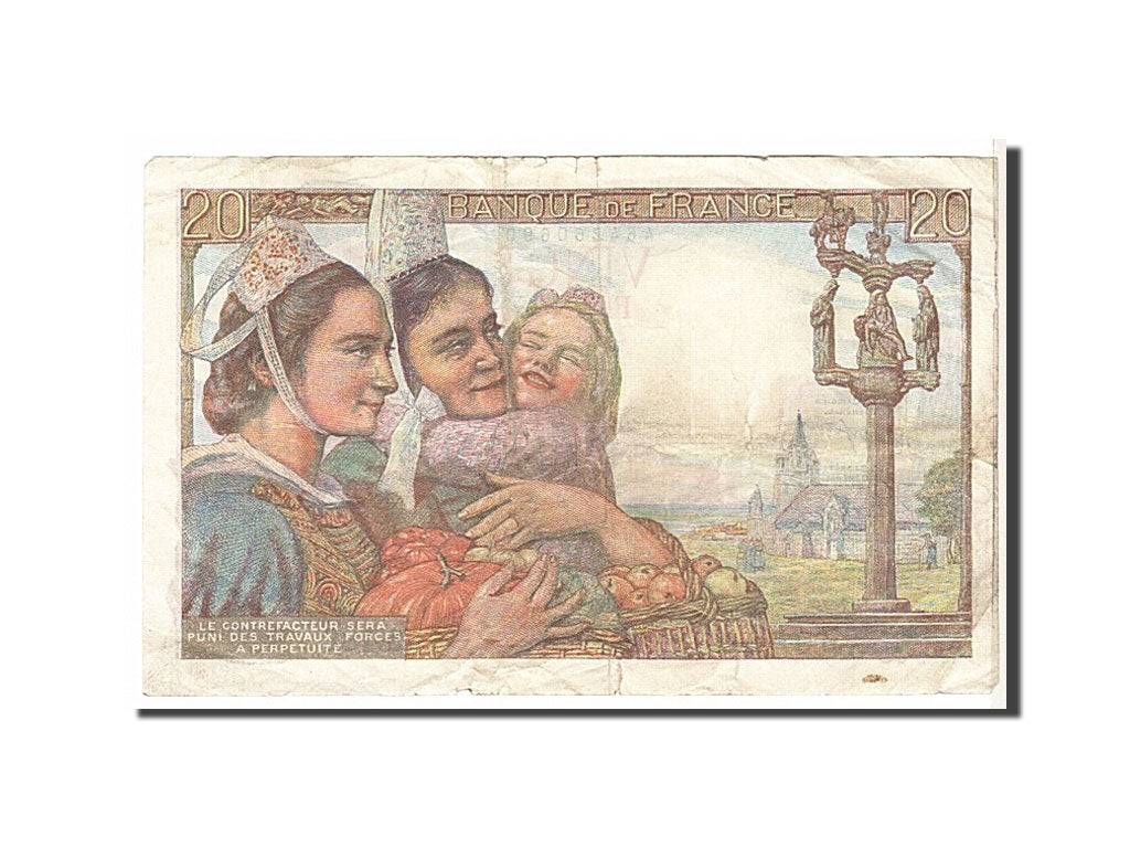 Banconote, Francia, 20 Francs, 20 F 1942-1950 ''Pêcheur'', 1948, MB