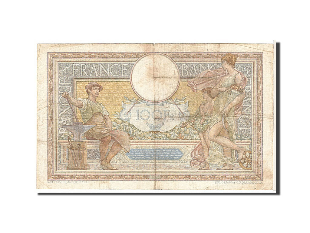 Banknote, France, 100 Francs, 100 F 1908-1939 ''Luc Olivier Merson'', 1937