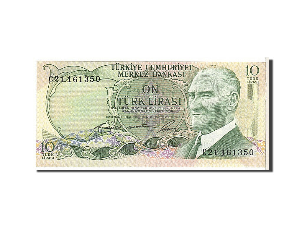 Turkey, 10 Lira, 1966, KM #180, AU(55-58), C21161350