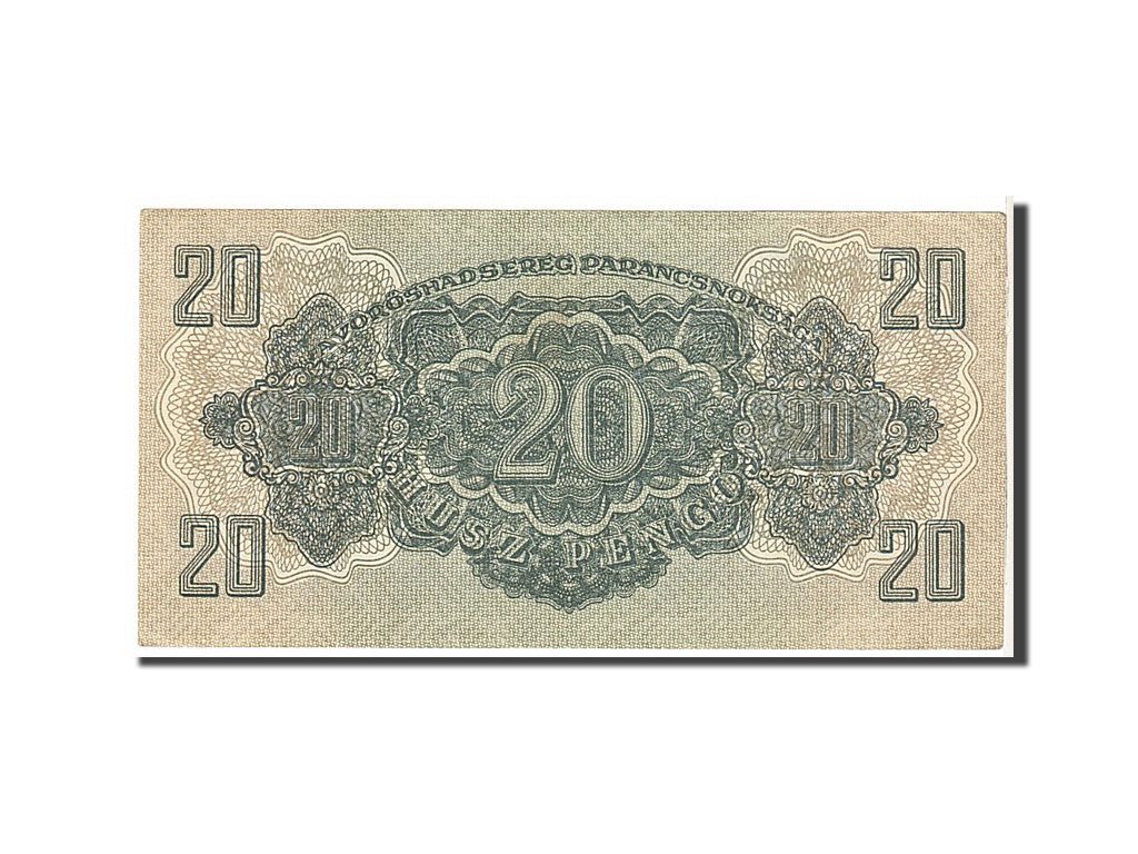 Hungary, 20 Pengö, 1944, KM #M6b, AU(50-53), BO538714