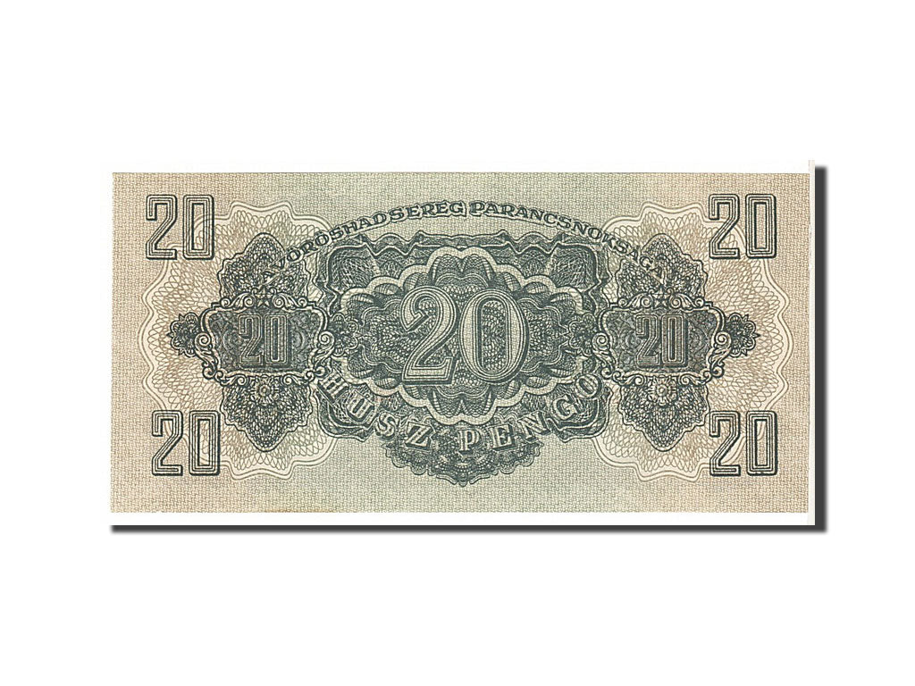 Hungary, 20 Pengö, 1944, KM #M6b, AU(50-53), TE208167