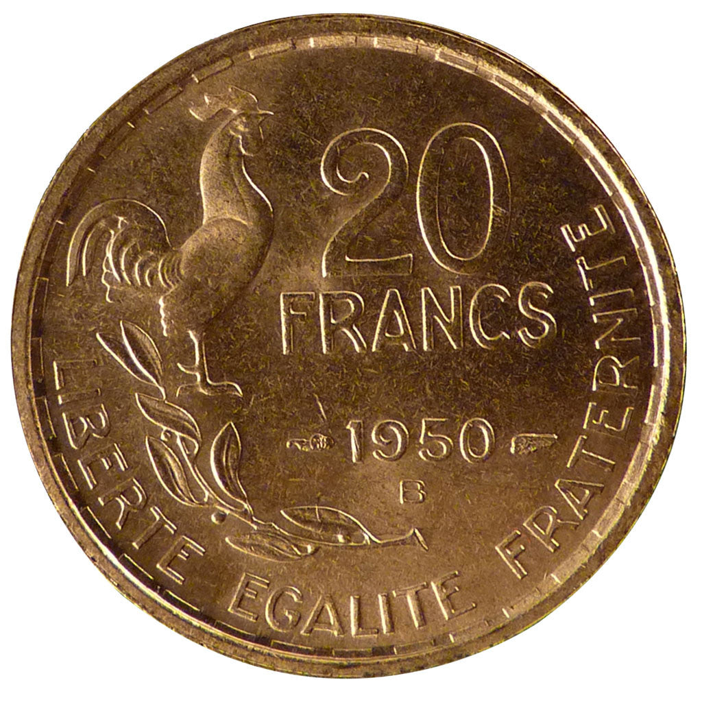 FRANCE, Guiraud, 20 Francs, 1950, Beaumont - Le Roger, KM #917.2, AU(55-58),...
