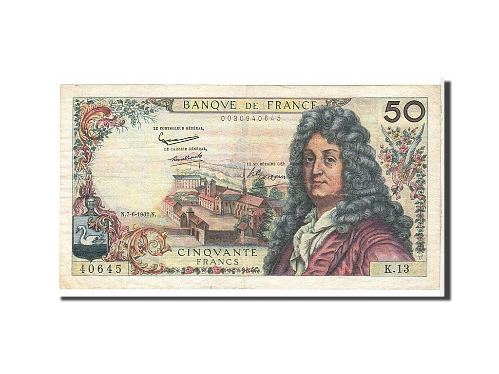 Francia, 50 Francs, 50 F 1962-1976 ''Racine'', 1962, KM:148a, MB+, Fayette:64.1