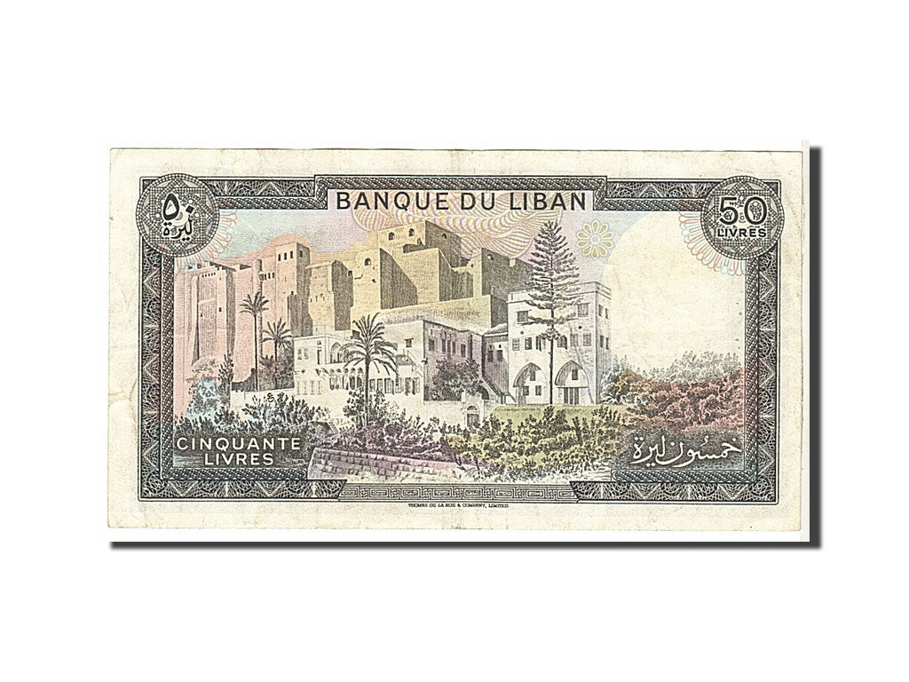 Lebanon, 50 Livres, 1964, KM #65c, EF(40-45)