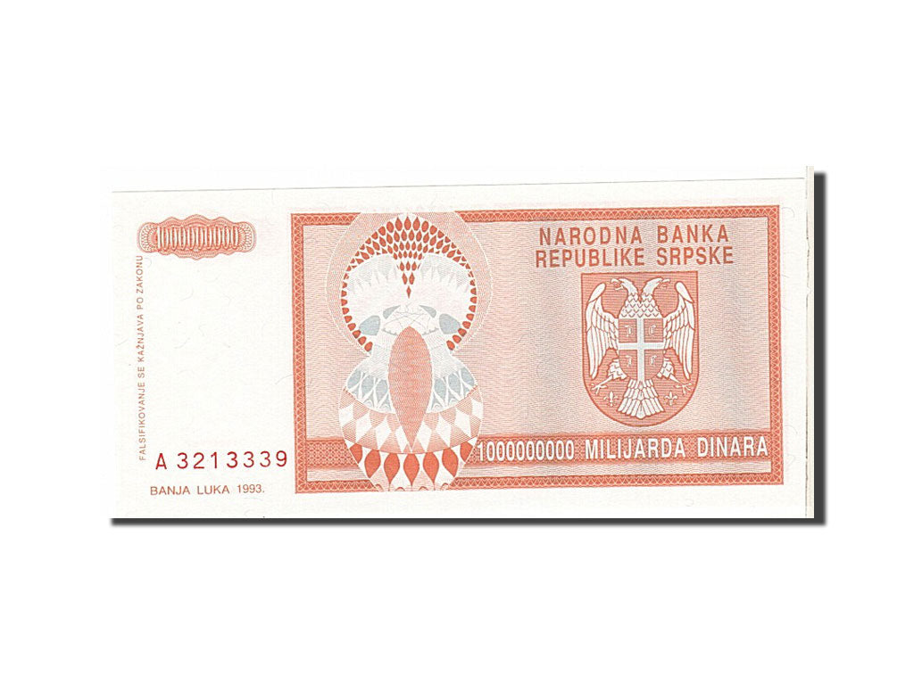 Bosnia - Herzegovina, 1 Milliard Dinara, 1993, KM #147a, UNC(63), A3213339
