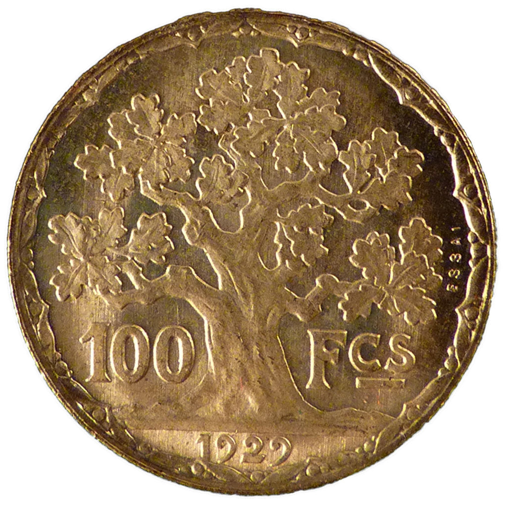 FRANCE, 100 Francs, 1929, MS(60-62), Aluminum-Bronze, Gadoury #1146, 3.40