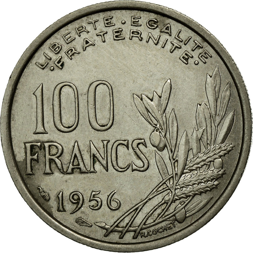 Coin, France, Cochet, 100 Francs, 1956, EF(40-45), Copper-nickel, Gadoury:897