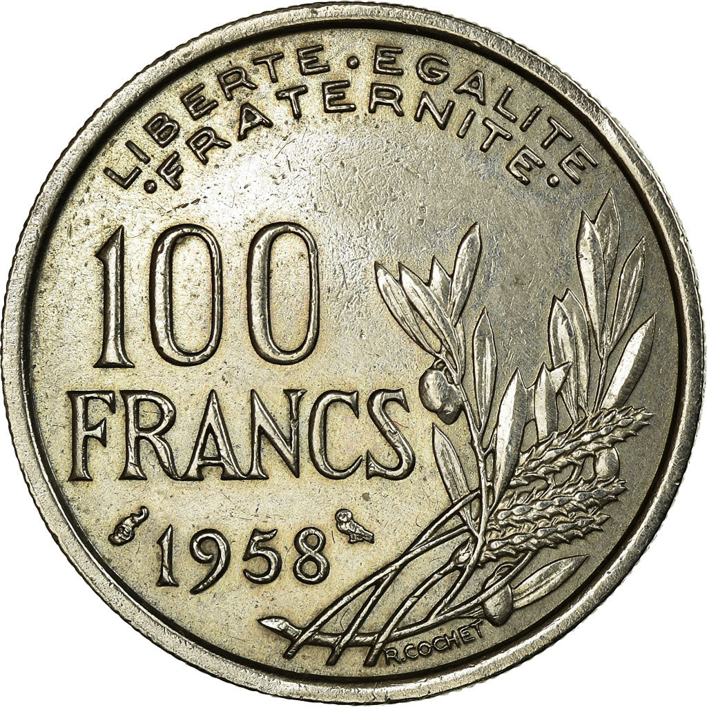 Coin, France, Cochet, 100 Francs, 1958, EF(40-45), Copper-nickel, Gadoury:897
