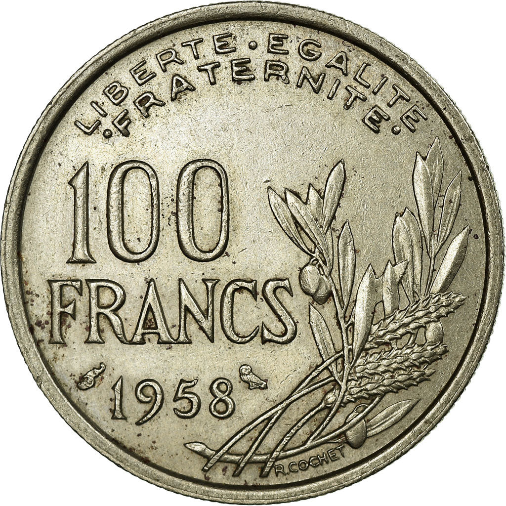 Munten, Frankrijk, Cochet, 100 Francs, 1958, ZF, Copper-nickel, Gadoury:897