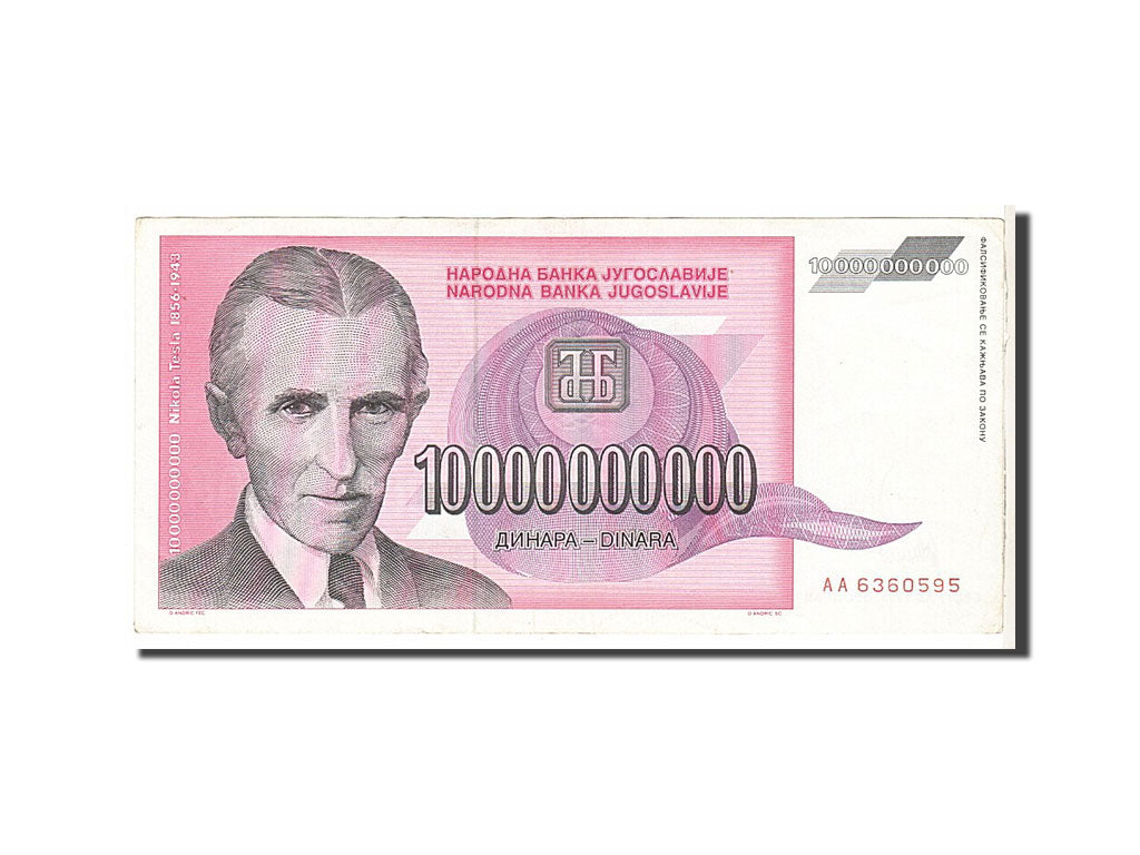 Yougoslavie, 10 Milliards Dinara type 1993