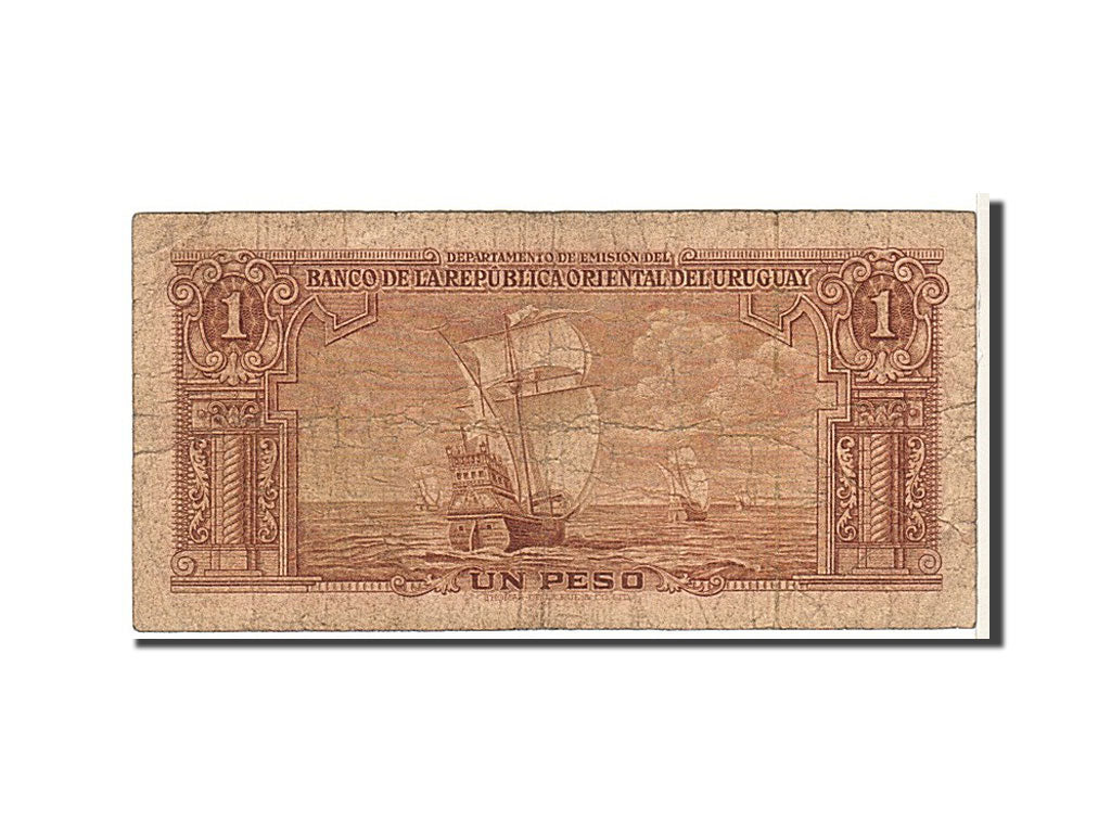 Banknote, Uruguay, 1 Peso, 1939, KM:35b, VG(8-10)