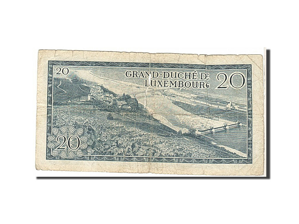 Luxembourg, 20 Francs, 1936, KM #54a, VG(8-10), G378436