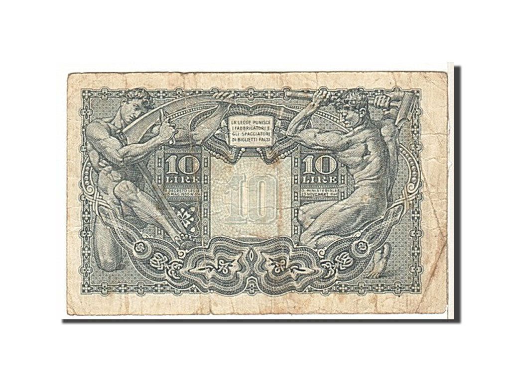 Banknote, Italy, 10 Lire, 1944, KM:32a, VG(8-10)