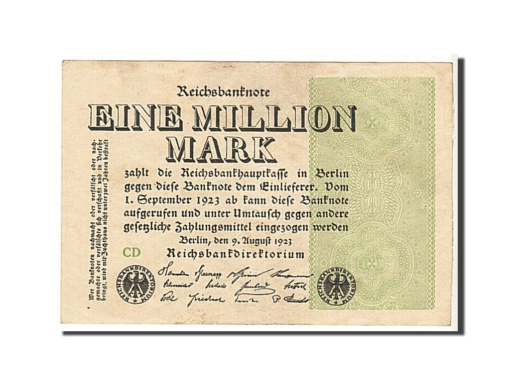 Germany, 1 Million Mark, 1923, KM #102c, AU(50-53)