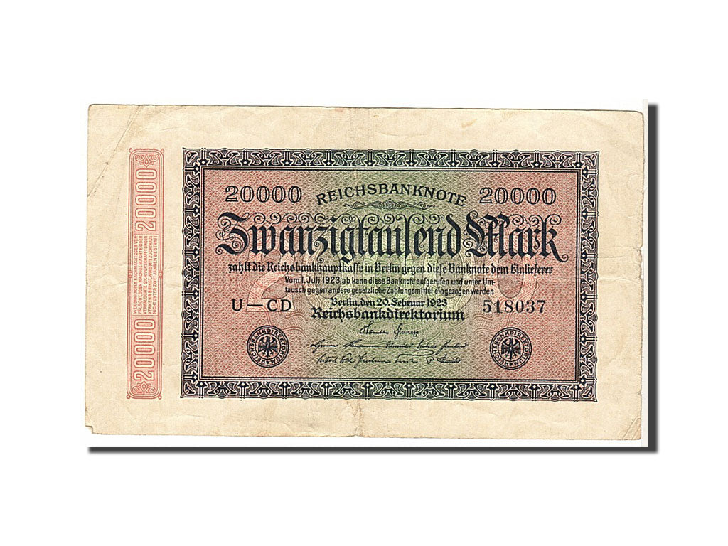 Banknote, Germany, 20,000 Mark, 1923, KM:85b, EF(40-45)
