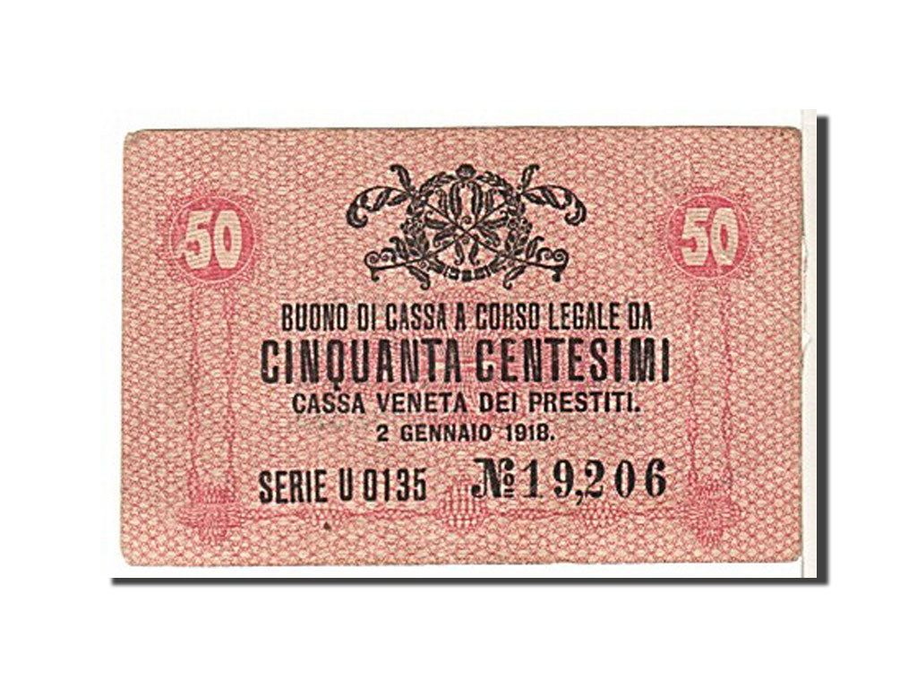 Italy, 50 Centesimi, 1918, KM #M3, EF(40-45), U013519206