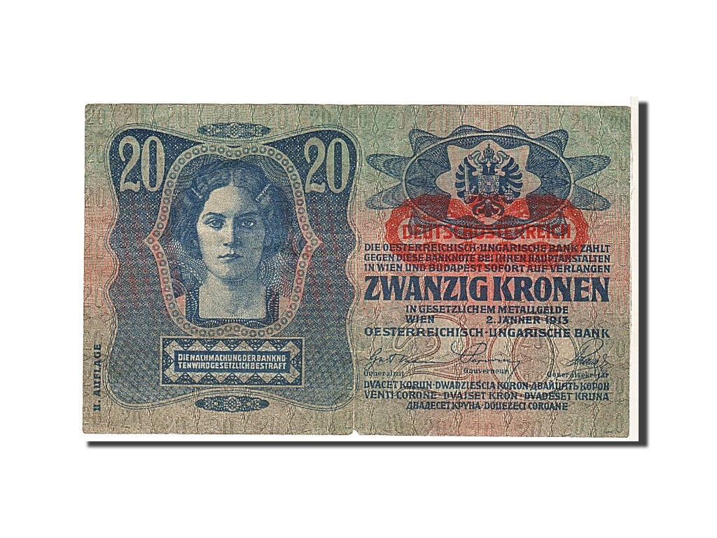 Austria, 20 Kronen, 1913, KM #53a, EF(40-45), 3829031196