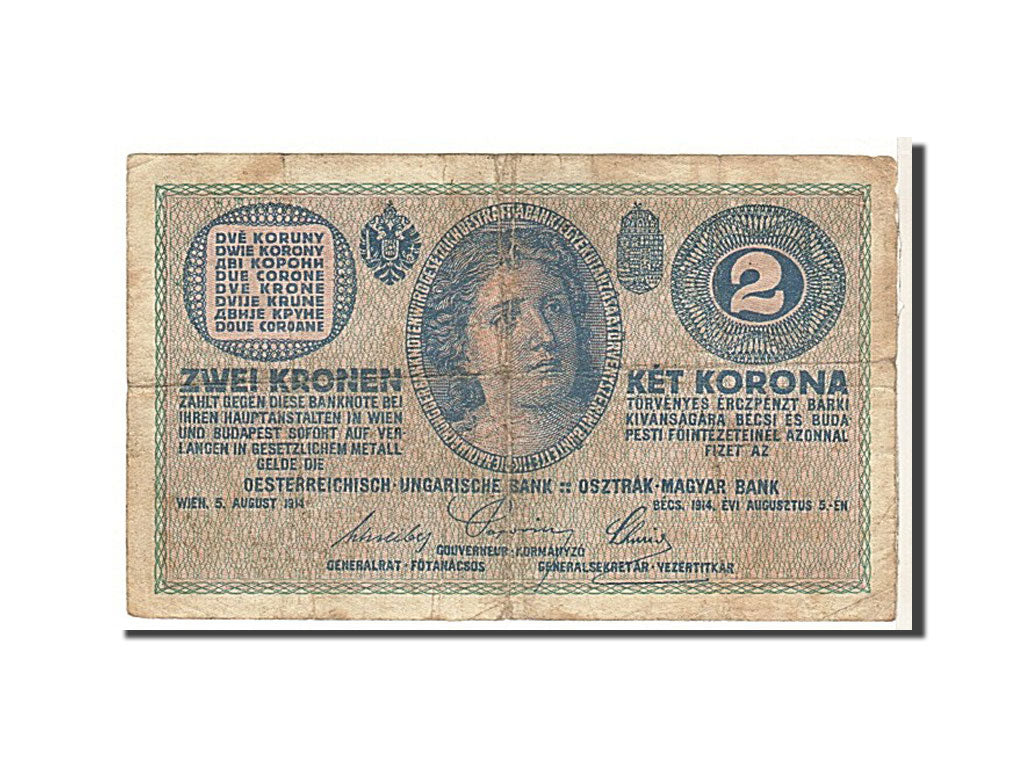 Austria, 2 Kronen, 1914, KM #17b, VF(20-25), 1180C751242