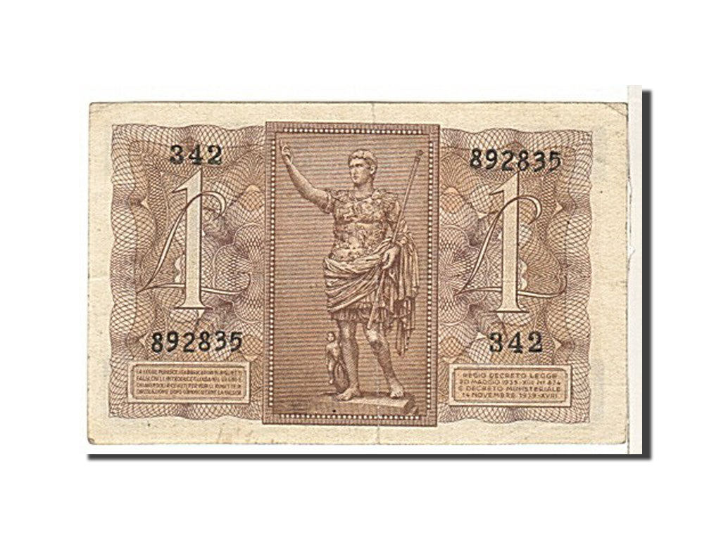 Italy, 1 Lira, 1939, KM #26, EF(40-45), 342892835