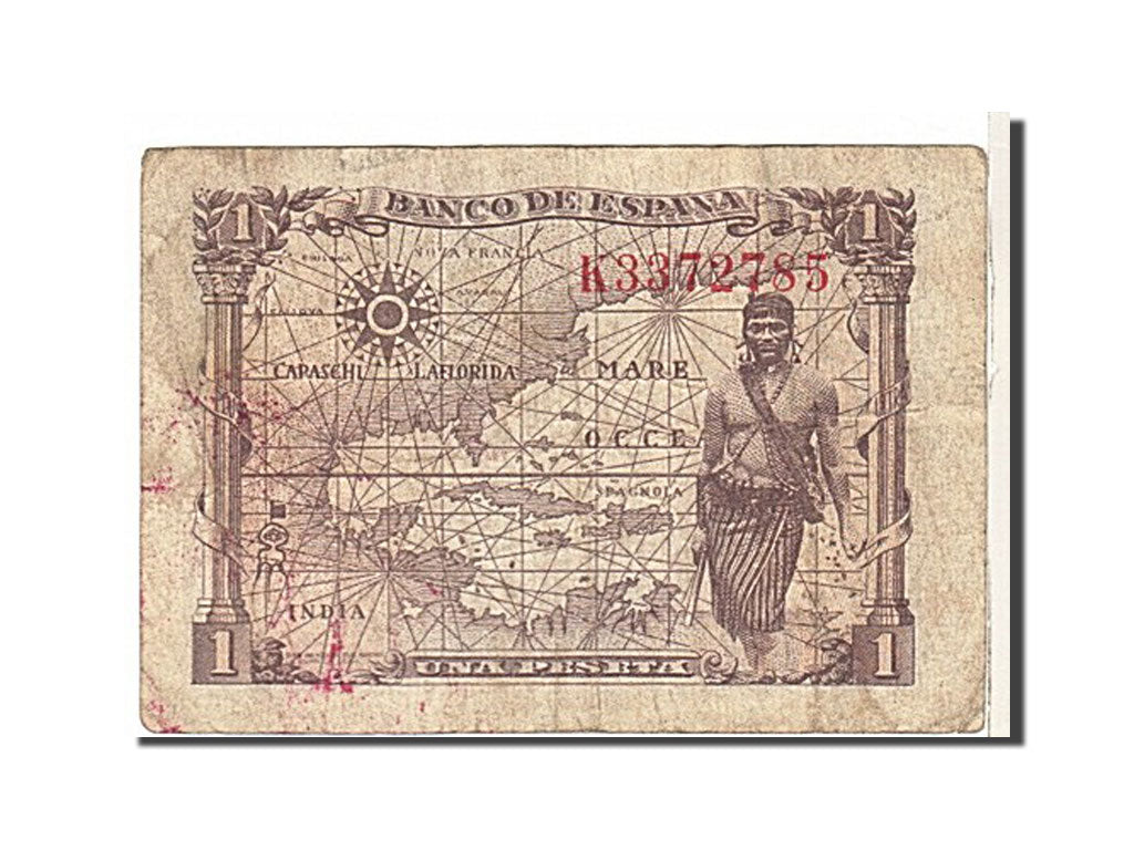 Spain, 1 Peseta, 1945, KM #128a, VF(20-25), K3372785