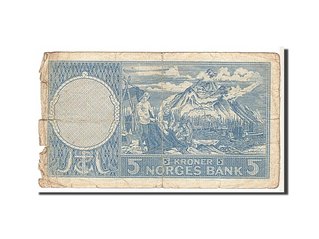 Norway, 5 Kroner, 1955, KM #30a, VG(8-10), D8051405