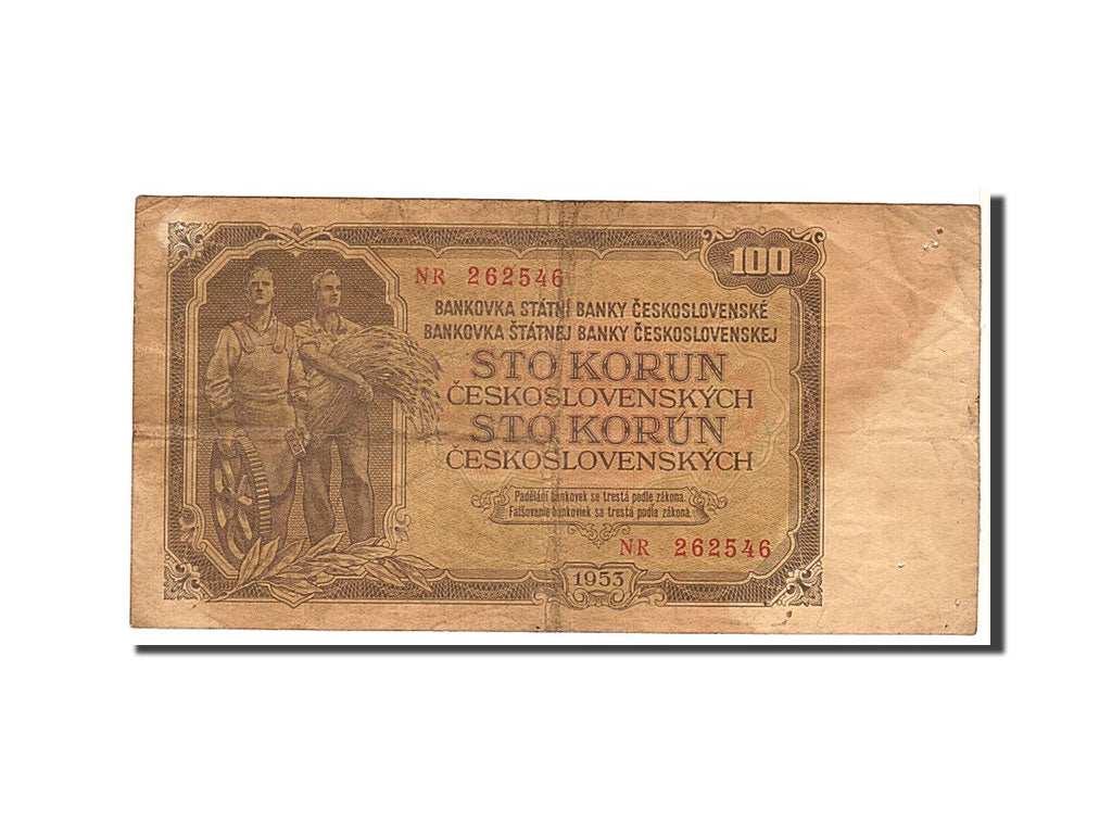 Czechoslovakia, 100 Korun, 1953, KM #86b, VF(20-25), NR262546