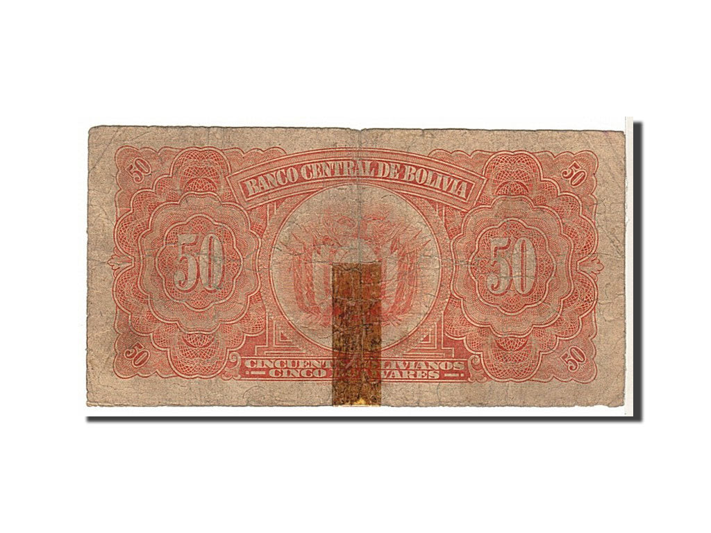 Bolivia, 50 Bolivianos, 1928, B