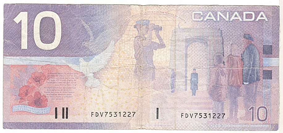 Canada, 10 Dollars, 2001, KM #102a, VF(20-25), FDV7531227