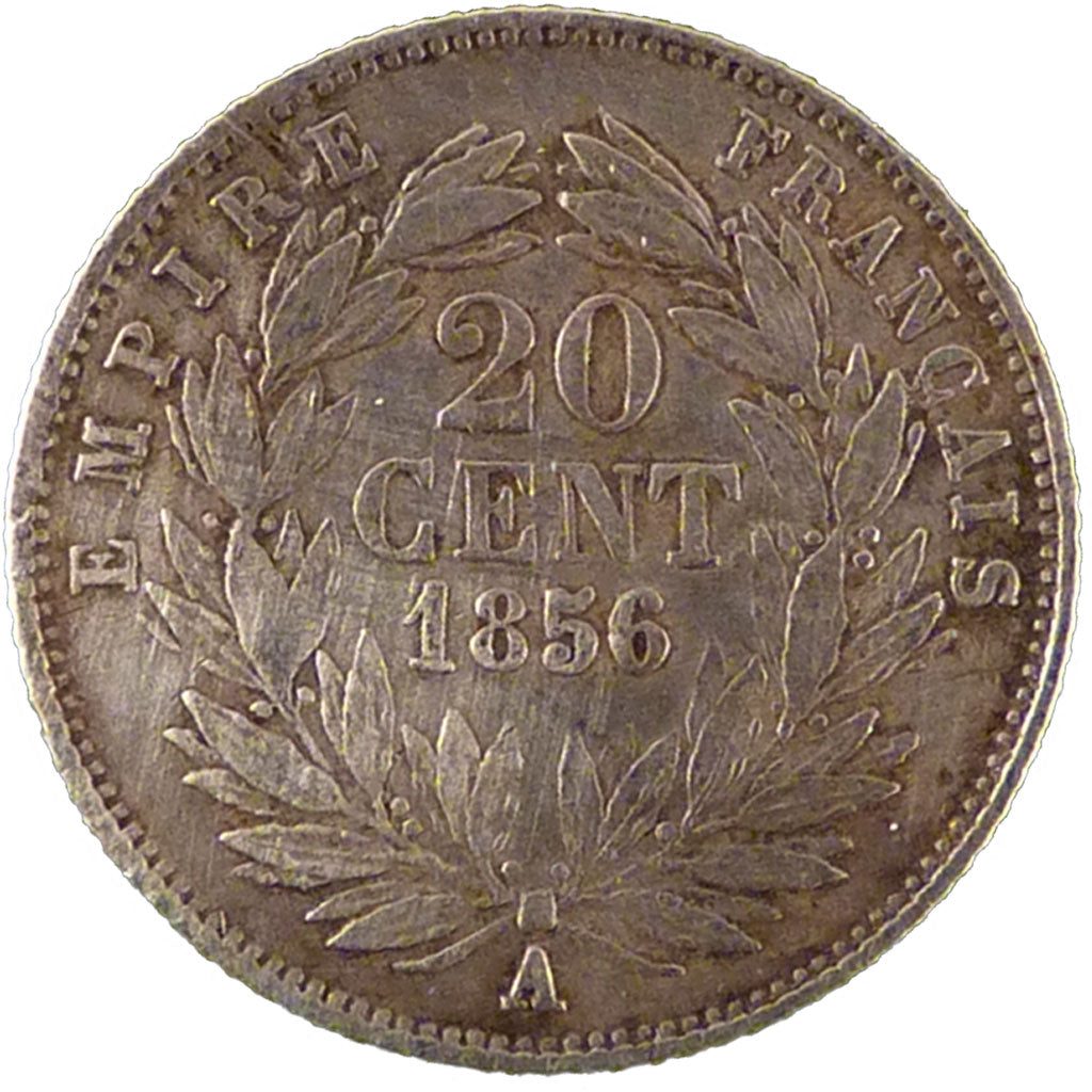 FRANCE, Napoléon III, 20 Centimes, 1856, Paris, EF(40-45), Silver, 15, Gadoury #