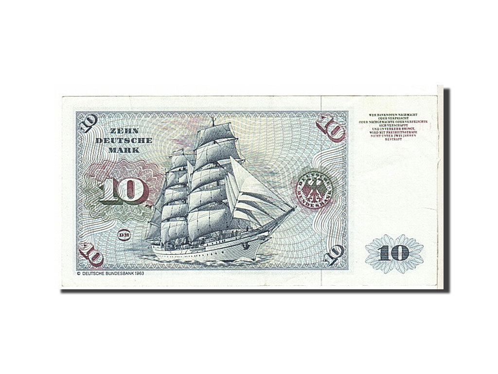 Banknote, GERMANY - FEDERAL REPUBLIC, 10 Deutsche Mark, 1980, KM:31d, EF(40-45)