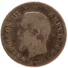 FRANCE, Napoléon III, 20 Centimes, 1860, Strasbourg, KM #778.2, VF(20-25), S...