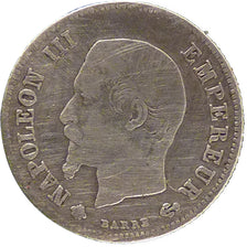 Francia, Napoleon III, Napoléon III, 20 Centimes, 1860, Strasbourg, B, Argen...