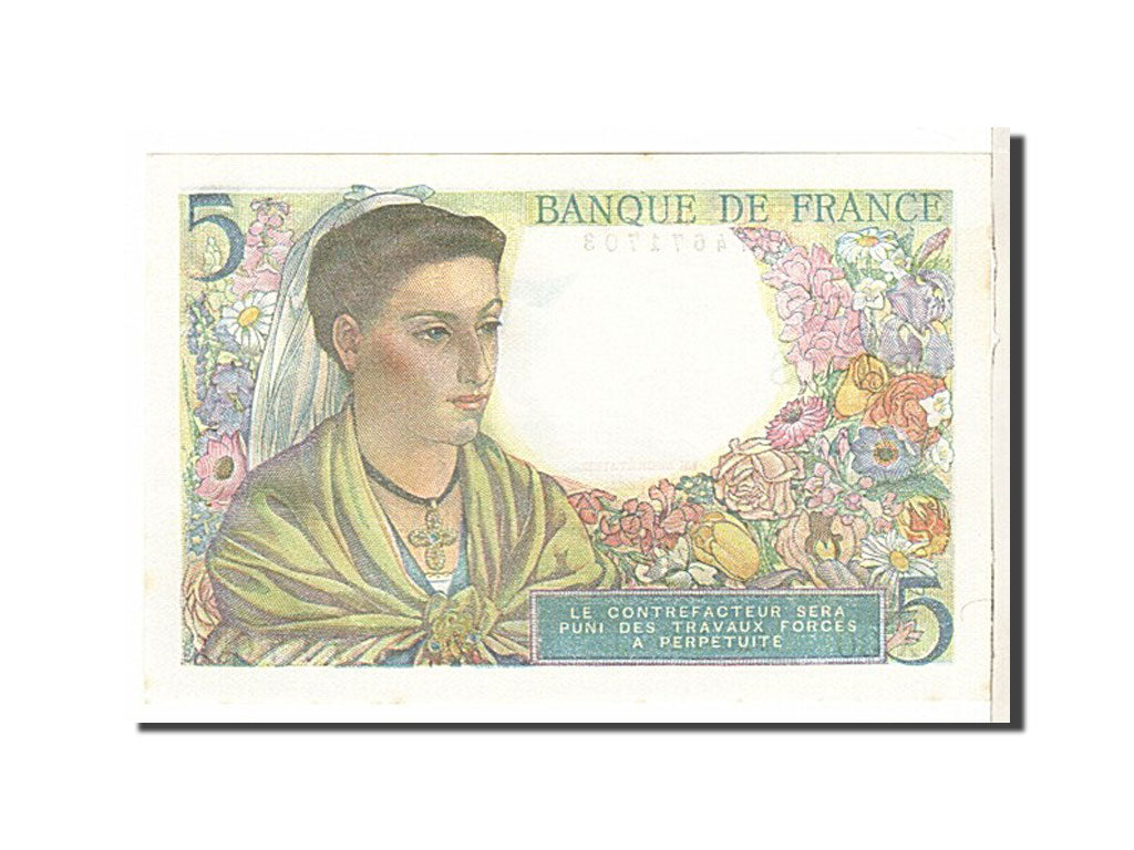 Billete, Francia, 5 Francs, 5 F 1943-1947 ''Berger'', 1943, SC, KM:98a