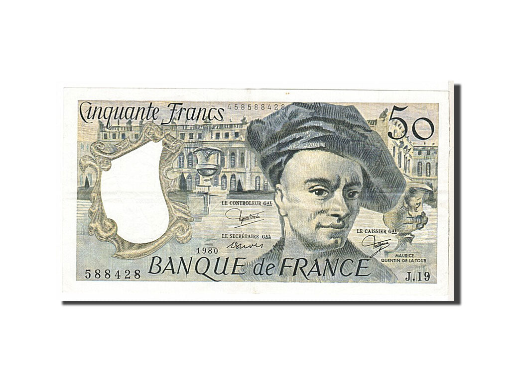 Geldschein, Frankreich, 50 Francs, 50 F 1976-1992 ''Quentin de La Tour'', 1980