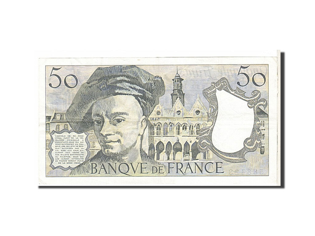 Geldschein, Frankreich, 50 Francs, 50 F 1976-1992 ''Quentin de La Tour'', 1980