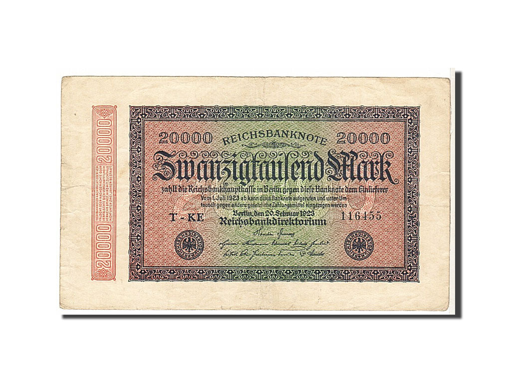 Geldschein, Deutschland, 20,000 Mark, 1923, KM:85a, SS