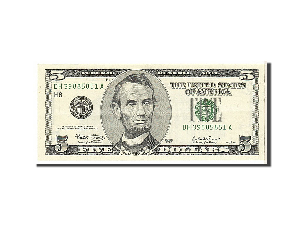 United States, Five Dollars, 2003, KM #4689, UNC(63), DH39885851A