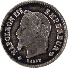 FRANCE, Napoléon III, 20 Centimes, 1867, Strasbourg, KM #808.2, EF(40-45), S...