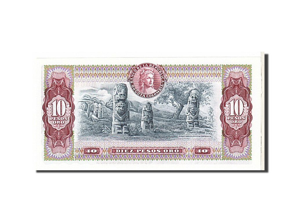 Banknote, Colombia, 10 Pesos Oro, 1976, KM:407f, UNC(65-70)