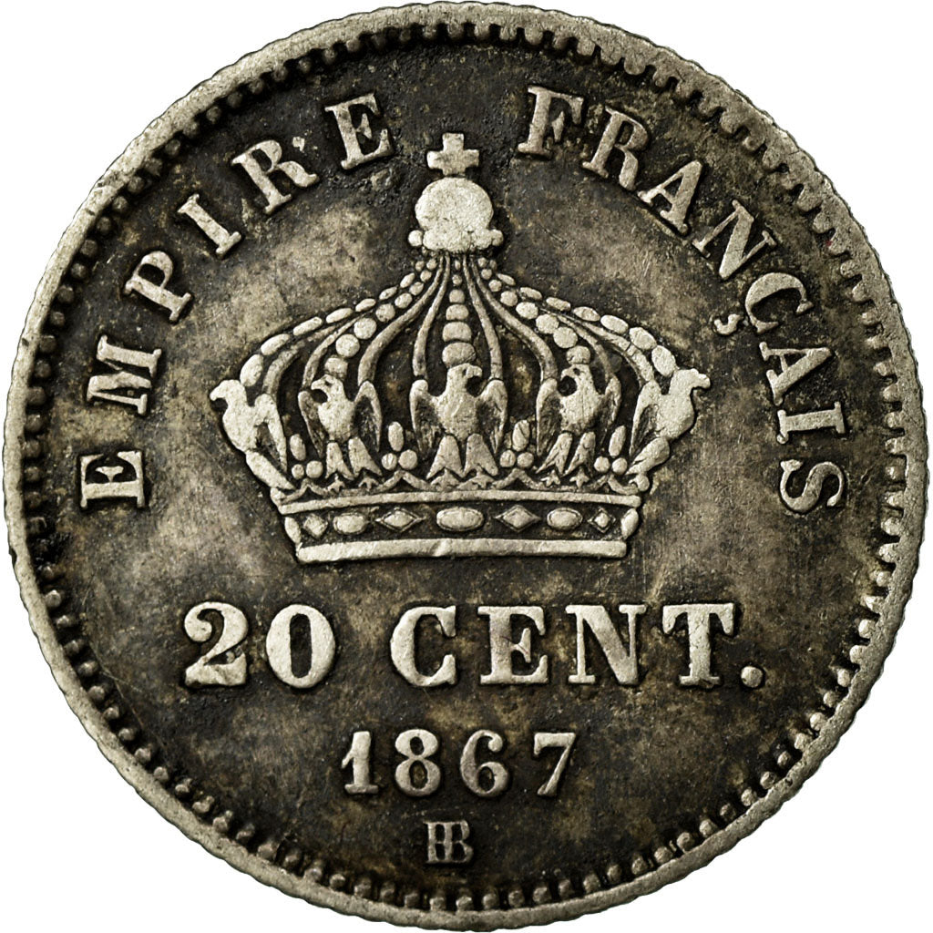 Coin, France, Napoleon III, Napoléon III, 20 Centimes, 1867, Strasbourg