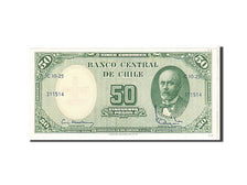 Banknote, Chile, 5 Centesimos on 50 Pesos, 1960, KM:126b, UNC(65-70)