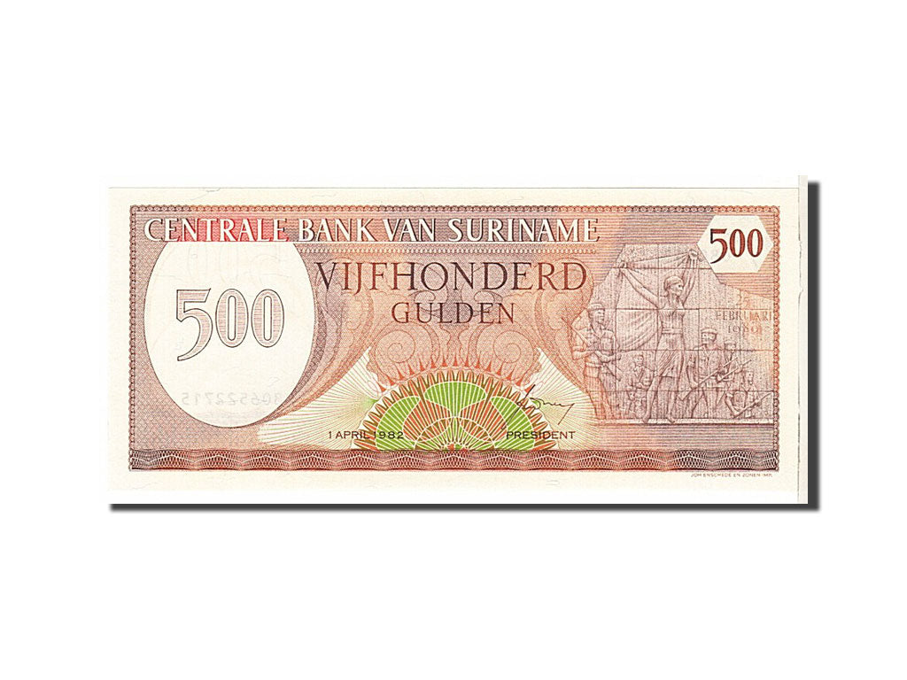 Suriname, 500 Gulden, 1982, KM #129, UNC(65-70), 0806522715