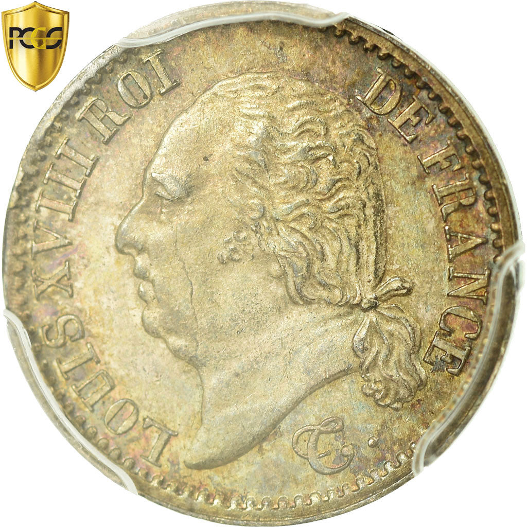Monnaie, France, Louis XVIII, Louis XVIII, 1/4 Franc, 1821, Paris, PCGS, MS64+